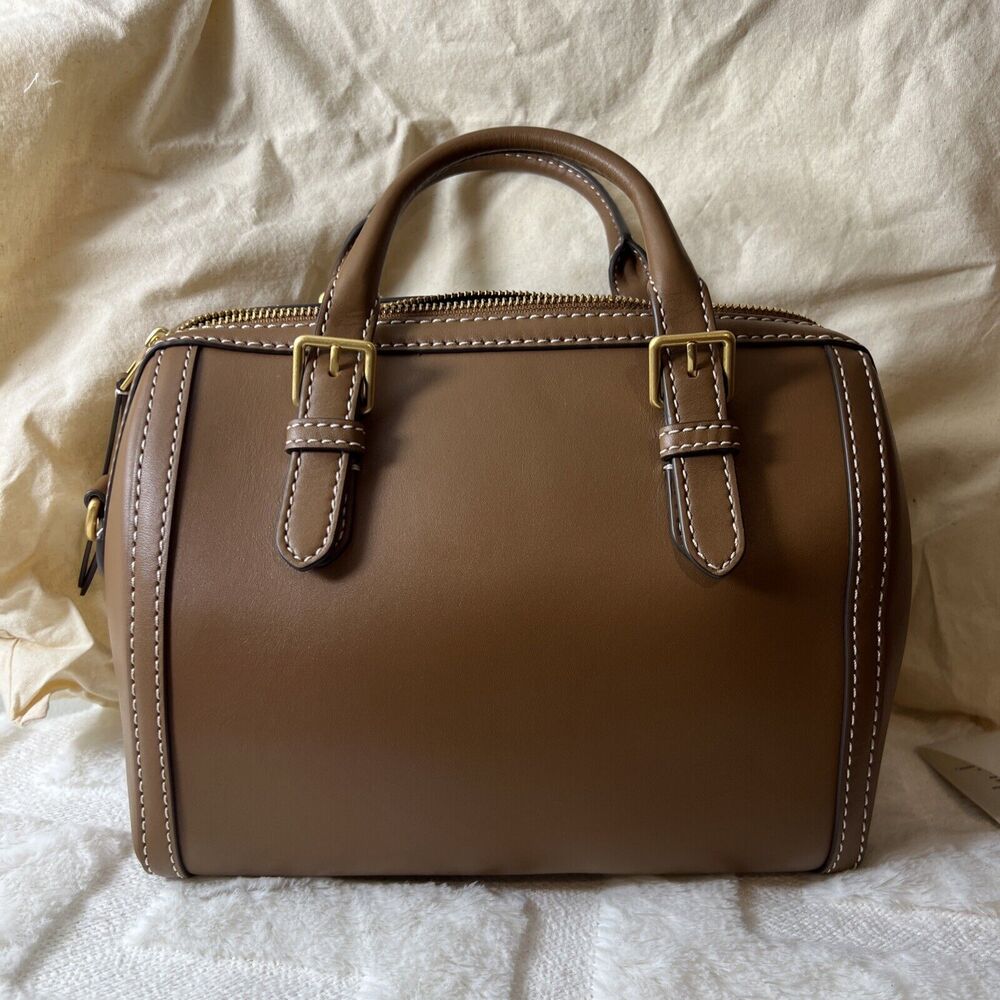 Tory Burch Brown Leather Satchel with Gold Hardware - Picture 3 of 7